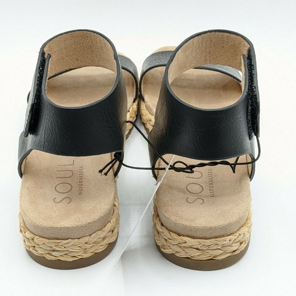 Naturalizer Espadrille Women's Ankle Strap Open Toe-- Black - Picture 5 of 8